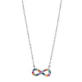 Collar Plata Circonita vistoso Rodio plateado Infinito 42-45 cm