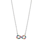 Collar Plata Circonita vistoso Rodio plateado Infinito 42-45 cm