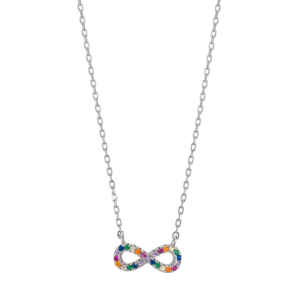 Collar Plata Circonita vistoso Rodio plateado Infinito 42-45 cm