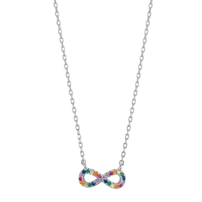 Collar Plata Circonita vistoso Rodio plateado Infinito 42-45 cm