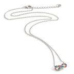 Collar Plata Circonita vistoso Rodio plateado Infinito 42-45 cm