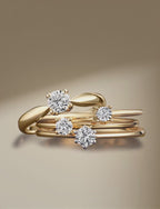 Anillo solitario 750/oro amarillo de 18 quilates Diamante 0.10 ct, w-si