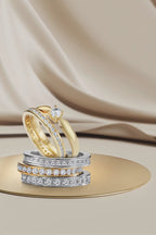 Anillo de memoria 750/oro amarillo de 18 quilates Diamante 0.50 ct, 38 piedras, w-si