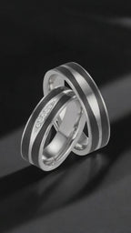 Anillo de pareja 950 platino, Carbón