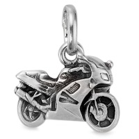 Colgante Plata Patinado Motocicleta-522945
