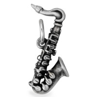 Colgante Plata Patinado saxofón-524504
