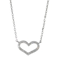 Collar Plata Circonita Rodio plateado Corazón 41-44 cm-569235