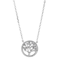 Collar Plata Circonita Rodio plateado árbol de la vida 40-45 cm Ø14 mm-581010