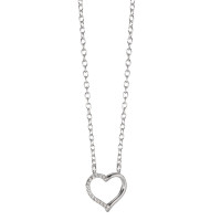 Collar Plata Circonita Rodio plateado Corazón 38-42 cm-582515