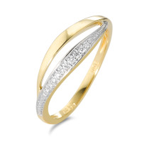 Anillo de dedo 750/oro amarillo de 18 quilates Diamante blanco, 0.06 ct, 12 piedras, [Brillant], w-si-583580