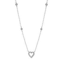 Collar Plata Circonita Rodio plateado Corazón 40-45 cm-593468