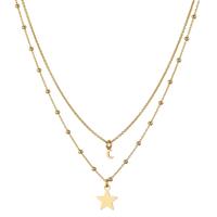 Collar Plata Amarillo Dorado estrella 38-42 cm-600032